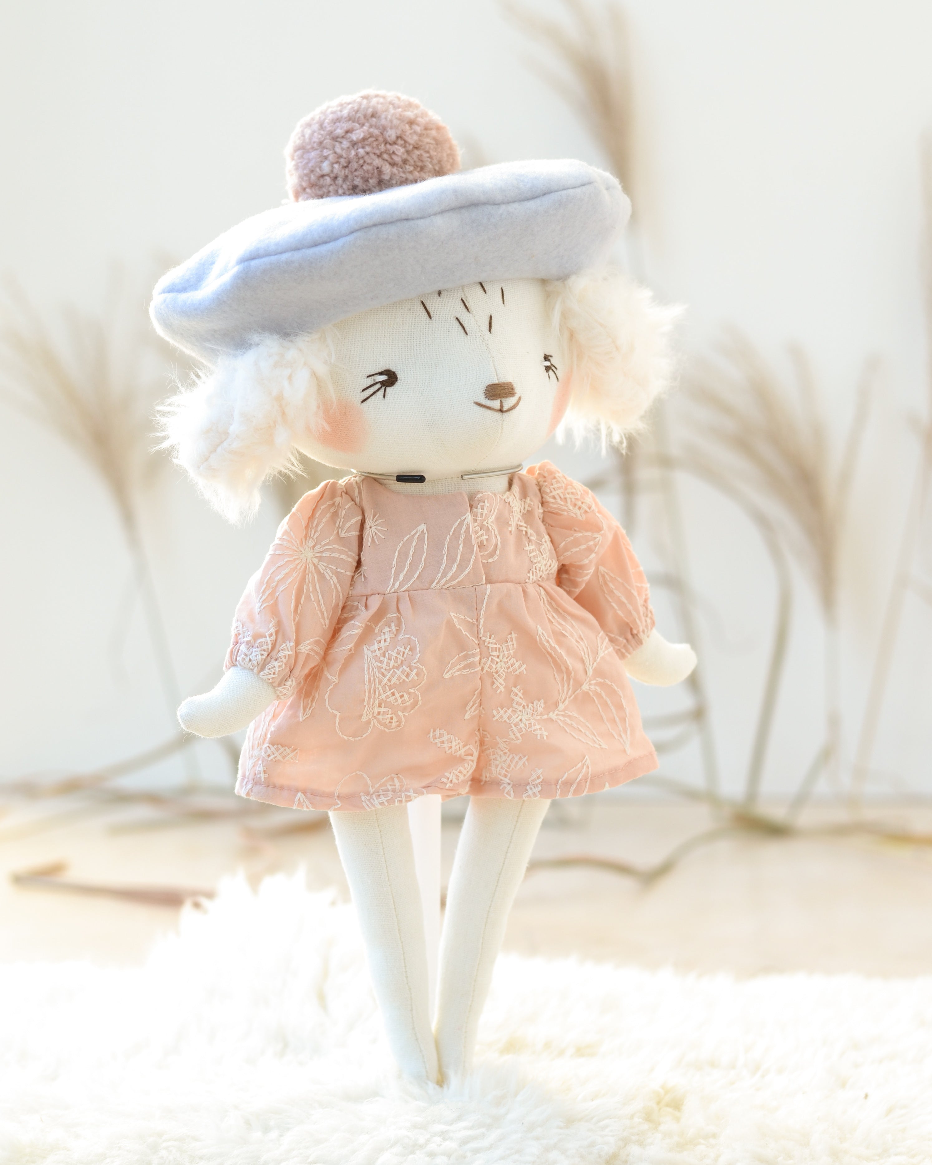 Dog Doll Alphonsine pink jumpsuit and beret