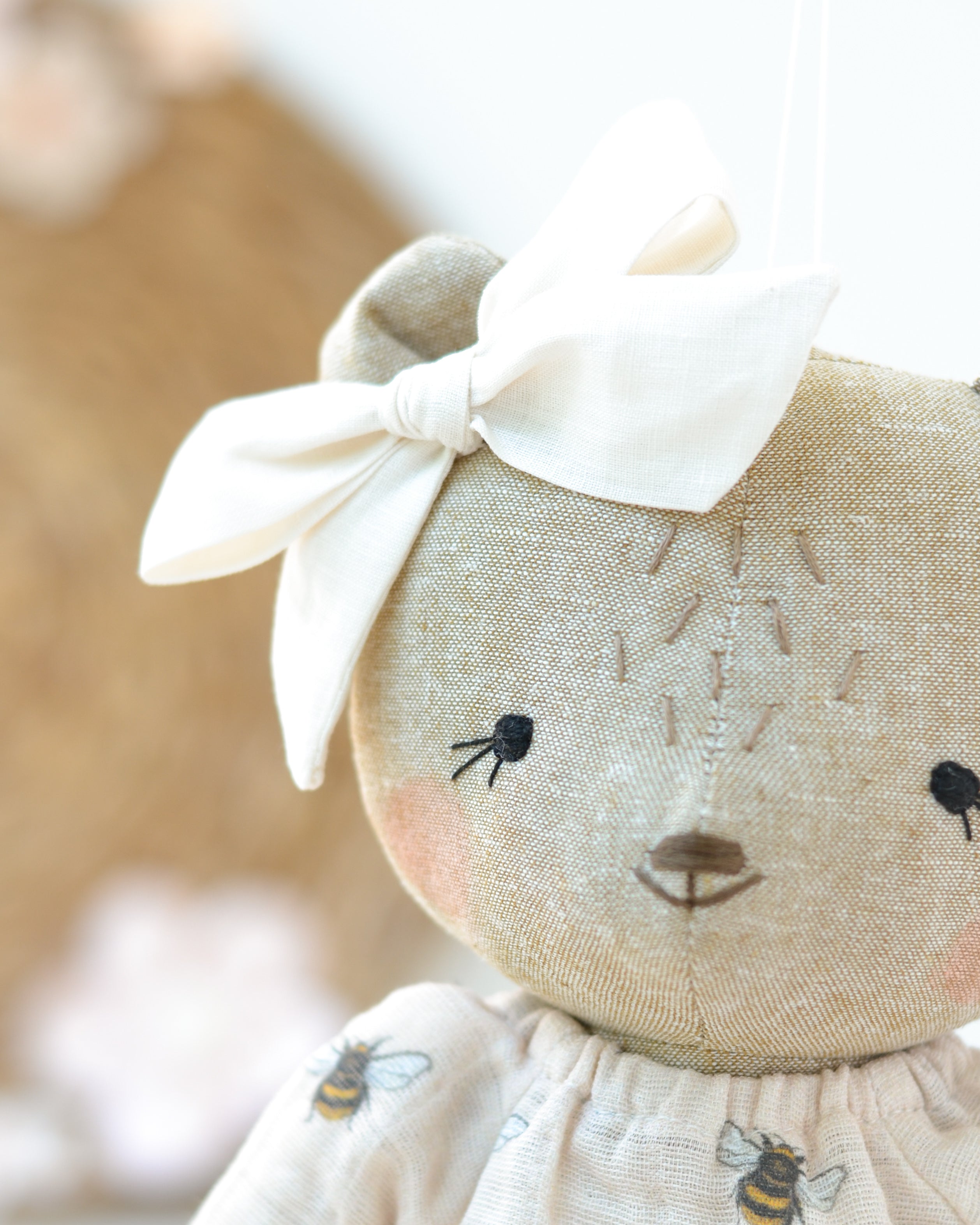 Bear Soft Toy Charlotte | Bee Top with White Pants