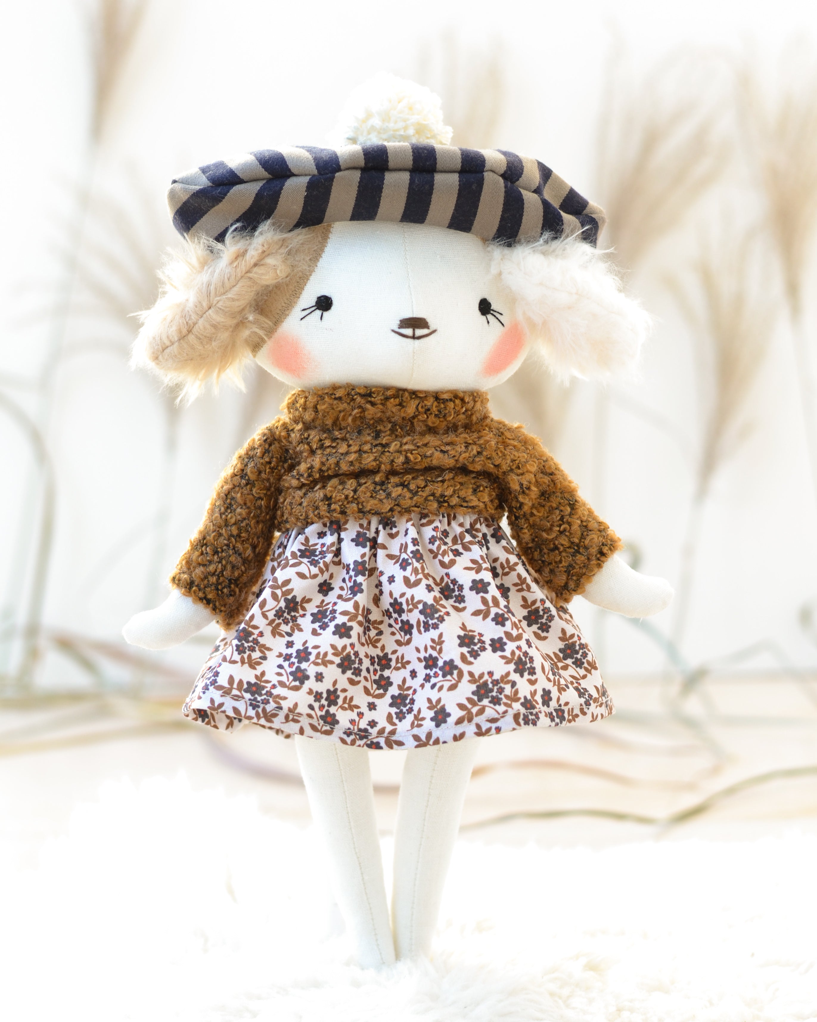 Dog Doll Alphonsine French Beret