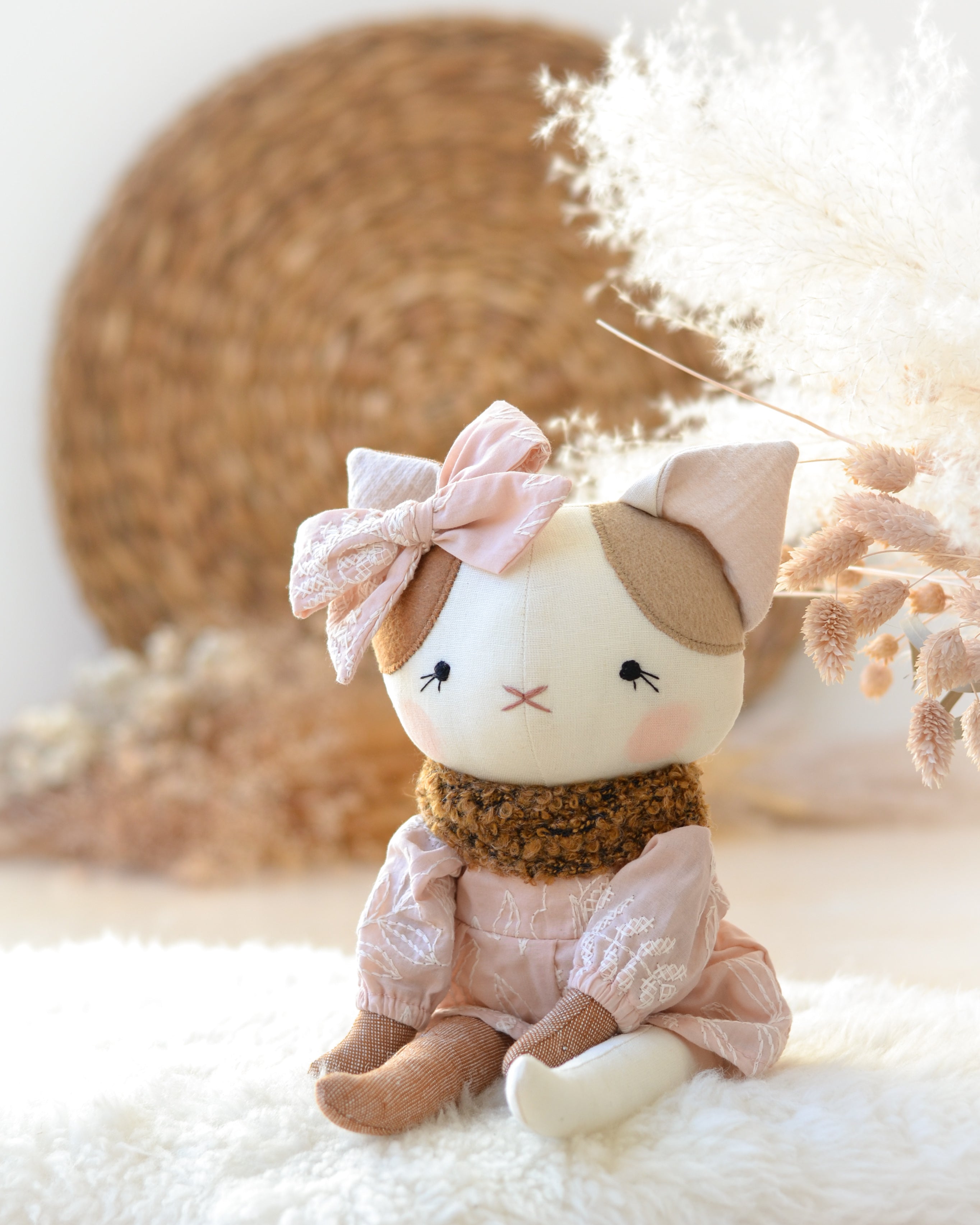 Cat Soft Toy Lucie Pink Jumpsuit